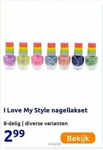 Action I Love My Style Nagellakset 8-Delig aanbieding