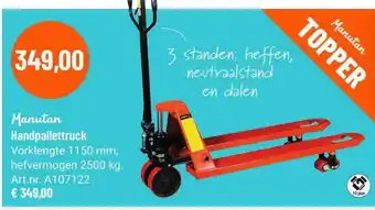 Manutan Manutan Handpallettruck aanbieding