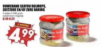 MCD Supermarkt OUWEHAND SEAYOU ROLMOPS, ZOETZURE EN/OF ZURE HARING aanbieding