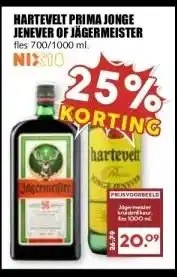 MCD Supermarkt HARTEVELT PRIMA JONGE JENEVER OF JÄGERMEISTER aanbieding