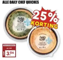 MCD Supermarkt ALLE DAILY CHEF QUICHES aanbieding