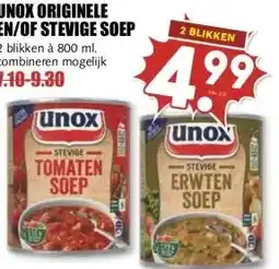 MCD Supermarkt UNOX ORIGINELE EN/OF STEVIGE SOEP aanbieding