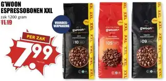 MCD Supermarkt G'WOON ESPRESSOBONEN XXL aanbieding