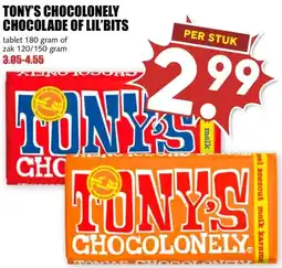 MCD Supermarkt TONY'S CHOCOLONELY CHOCOLADE OF LIL'BITS aanbieding