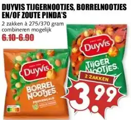 MCD Supermarkt DUYVIS TIJGERNOOTJES, BORRELNOOTJES EN/OF ZOUTE PINDA'S aanbieding