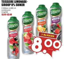 MCD Supermarkt TEISSEIRE LIMONADE- SIROOP 0% SUIKER aanbieding