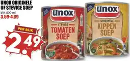 MCD Supermarkt UNOX ORIGINELE OF STEVIGE SOEP aanbieding