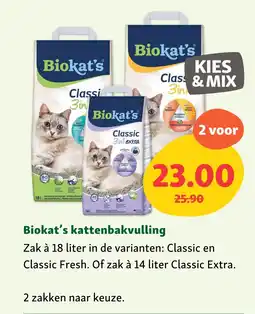 Maxi Zoo Biokat's kattenbakvulling aanbieding