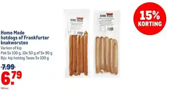 Makro Home Made hotdogs of Frankfurter knakworsten aanbieding