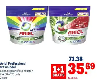 Makro Ariel Professional wasmiddel aanbieding