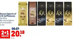 Makro Douwe Egberts of L'Or koffiebonen aanbieding