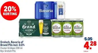 Makro Grolsch, Bavaria of Brand Pils incl. 0.0% aanbieding