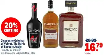 Makro Disaronno Original of Velvet, Tia Maria of Barcelo Anejo aanbieding