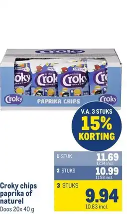 Makro Croky chips paprika of naturel aanbieding