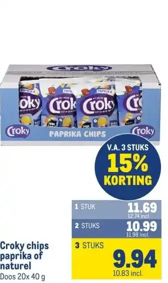 Makro Croky chips paprika of naturel aanbieding