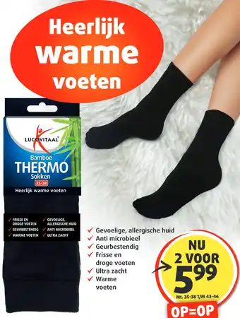 Lucovitaal Bamboe THERMO Sokken aanbieding