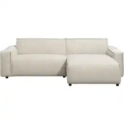 Leen Bakker Bank Brooklyn met chaise longue rechts - Soop - crème aanbieding