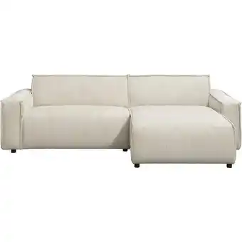 Leen Bakker Bank Brooklyn met chaise longue rechts - Soop - crème aanbieding