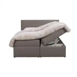 Leen Bakker Boxcombinatie met opbergruimte Orebro 6-delig - taupe - 140x200 cm aanbieding