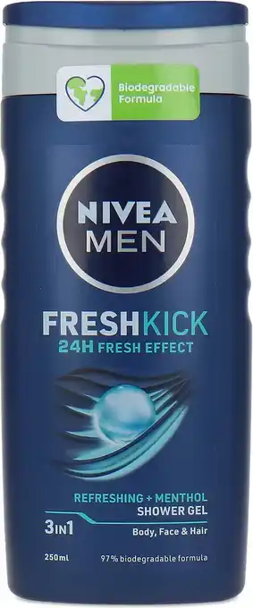 Bol.com Nivea Men Fresh Kick Shower Gel - 250 ml aanbieding