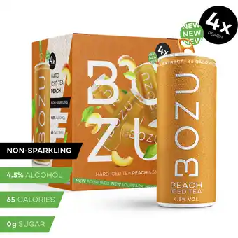 Albert Heijn Bozu Hard iced tea peach 4-pack aanbieding