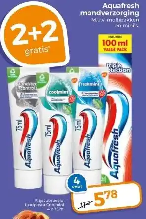 Trekpleister Aquafresh mondverzorging M.u.v. multipakken aanbieding