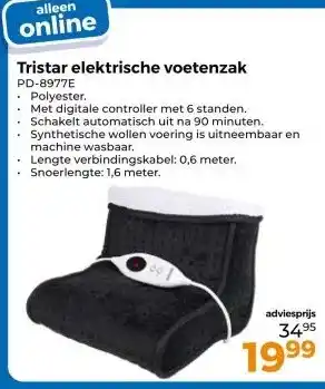 Trekpleister Tristar elektrische voetenzak PD-8977E aanbieding