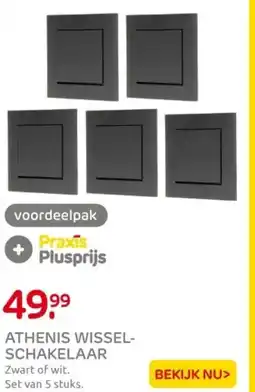 Praxis Athenis wissel- schakelaar zwart of wit. aanbieding