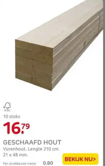 Praxis GESCHAAFD HOUT aanbieding