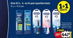 Kruidvat Oral-B 2-, 4- en 8-pak opzetborstels M.u.v. i0 8-pak. aanbieding