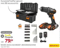 Praxis Worx accu schroef-/boormachine aanbieding