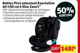 Kruidvat Bebies First autostoel Executive 40-150 cm I-Size Zwart** aanbieding