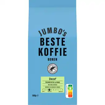 Jumbo Jumbo's Beste Koffiebonen Decaf 500 g aanbieding