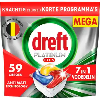 Jumbo Dreft Platinum Plus All In One Vaatwastabletten Anti-dofheidstechnologie 59 X aanbieding