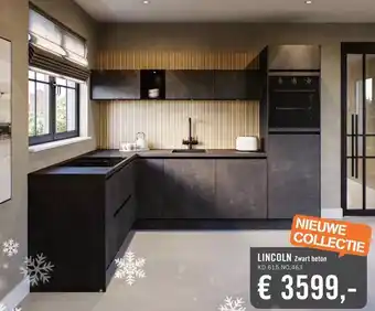 Keukendepot Lincoln zwart beton aanbieding