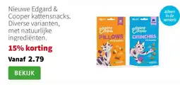 Intratuin Nieuwe Edgard & Cooper kattensnacks. Diverse varianten, met natuurlijke ingrediënten. aanbieding