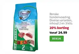 Intratuin Renske hondenvoeding. Diverse varianten, inhoud 2 en 3 kilo. aanbieding