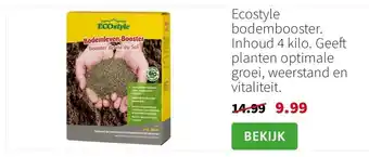 Intratuin Ecostyle bodembooster. Inhoud 4 kilo. Geeft planten optimale groei, weerstand en vitaliteit. aanbieding