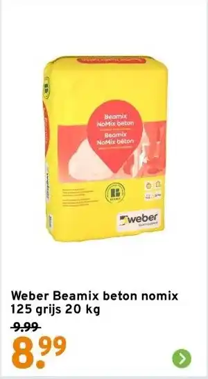 GAMMA Weber Beamix beton nomix aanbieding