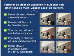 GAMMA Verbeter de sfeer en akoestiek in huis met een lattenwand op maat. Zonder zaag en snijwerk. aanbieding