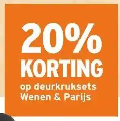 GAMMA 20% KORTING op deurkruksets Wenen & Parijs aanbieding