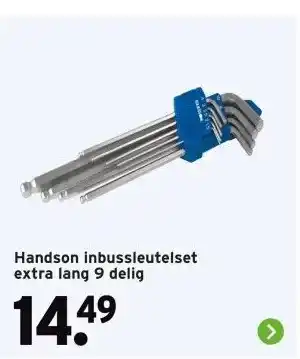 GAMMA Handson inbussleutelset extra lang 9 delig aanbieding