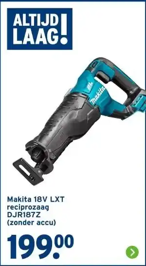 GAMMA Makita 18V LXT reciprozaag DJR187Z (zonder accu) aanbieding