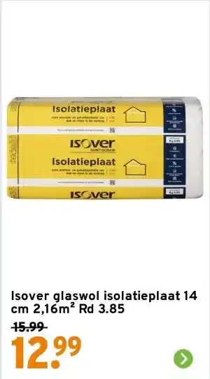 GAMMA Isover glaswol isolatieplaat Rd 3.85 aanbieding