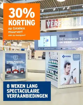 GAMMA 30% KORTING op GAMMA muurverf ook op mengverf aanbieding