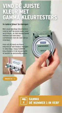 GAMMA VIND DE JUISTE KLEUR MET GAMMA KLEURTESTERS aanbieding