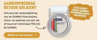 GAMMA AANKOOPBEDRAG RETOUR KRIJGEN? aanbieding