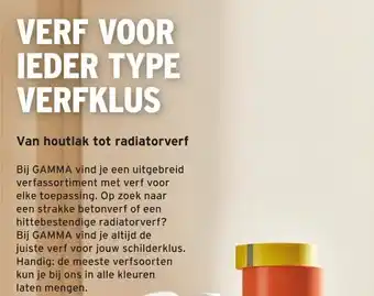 GAMMA VERF VOOR IEDER TYPE VERFKLUS aanbieding