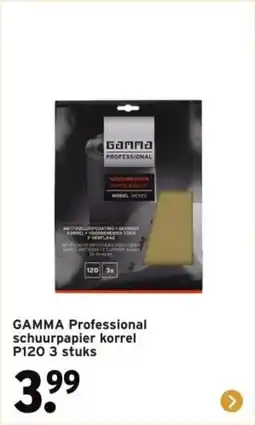 GAMMA GAMMA Professional schuurpapier korrel P120 3 stuks aanbieding