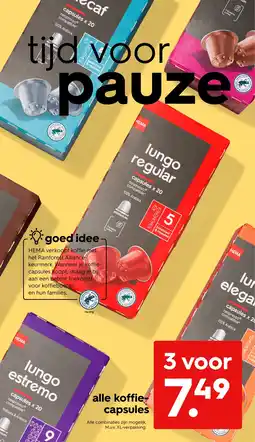 HEMA alle koffie capsules aanbieding